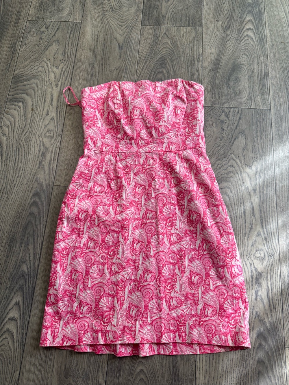 Vineyard Vines Pink Seashell Strapless Dress Size 4